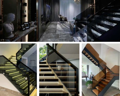 Cầu thang kính màu